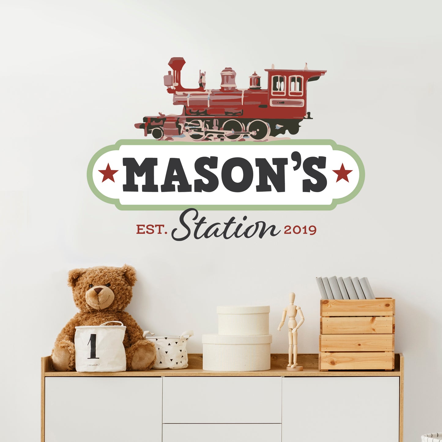 Personalized Train Station Wall Decal