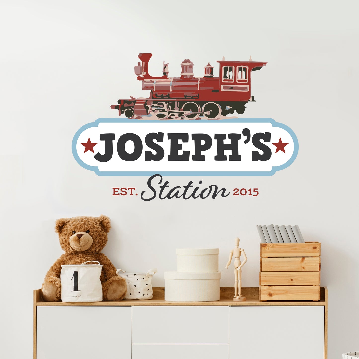 Personalized Train Station Wall Decal