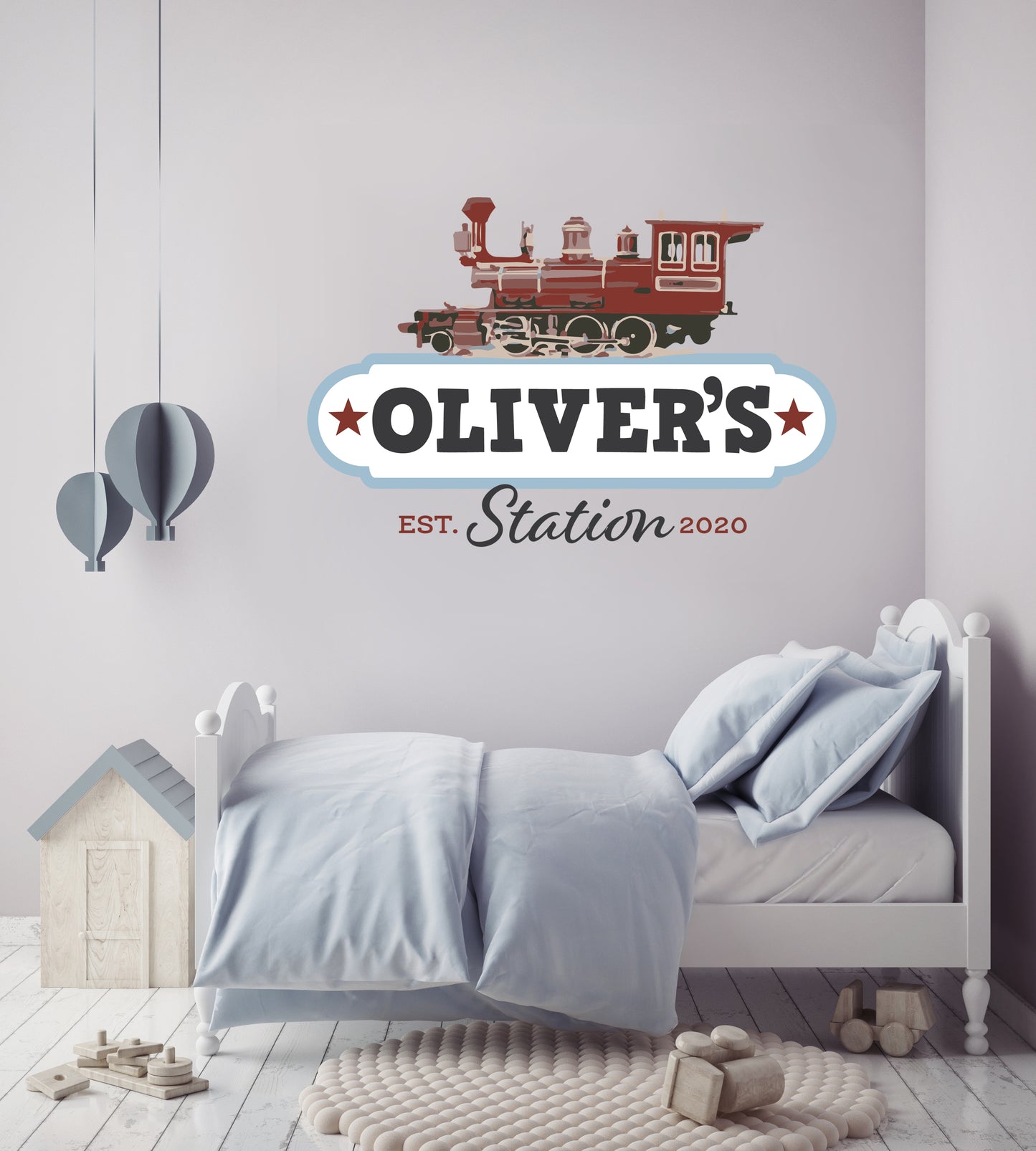 Personalized Train Station Wall Decal