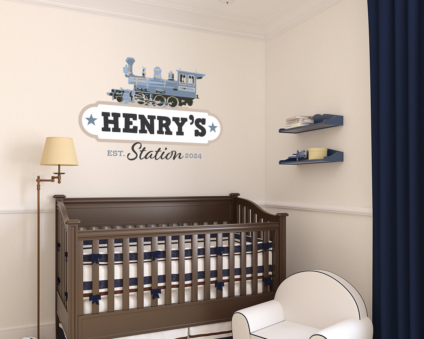 Personalized Train Station Wall Decal