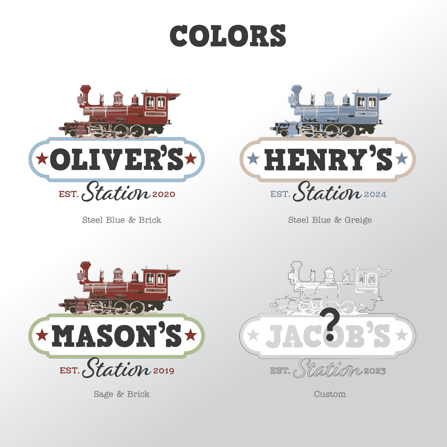 Personalized Train Station Wall Decal