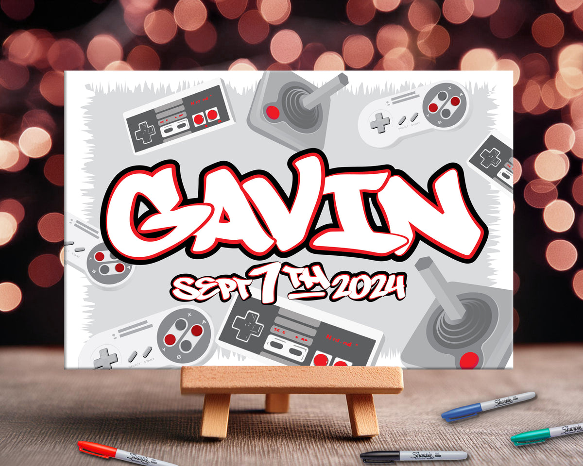 Personalized Classic Gaming Event Sign In Board