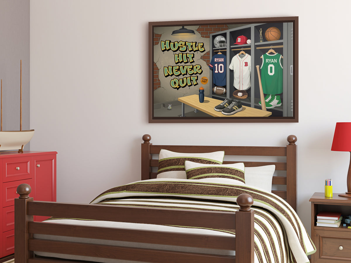 Inspirational Sports Locker Room Canvas