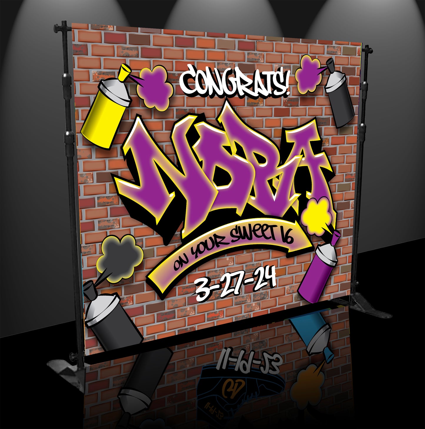 Personalized Graffiti Style Event Banner