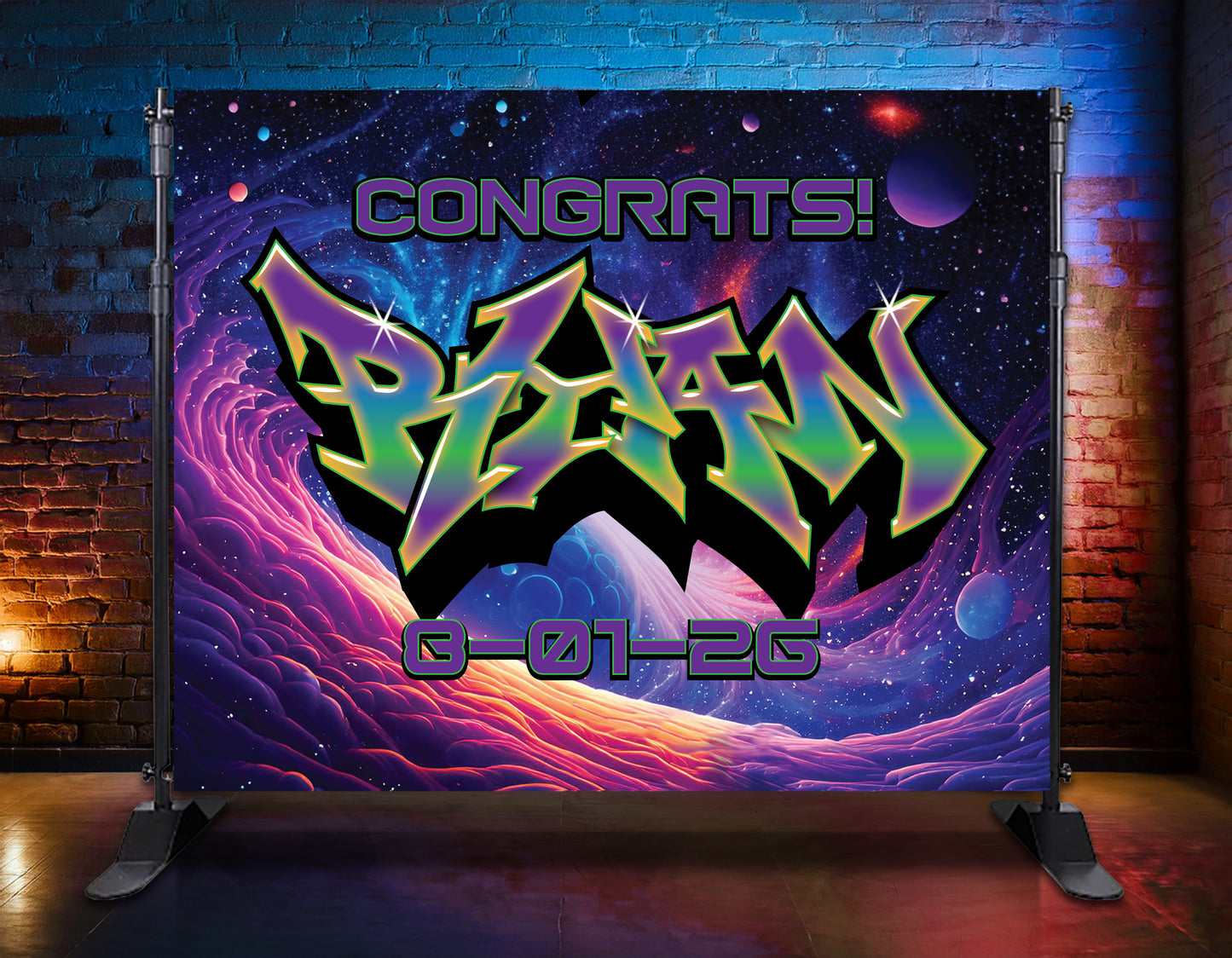 Outer Space Graffiti Style Event Banner