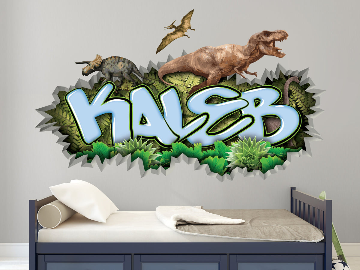 Personalized Dinosaur Name Decal: T-Rex Boys Room Decor