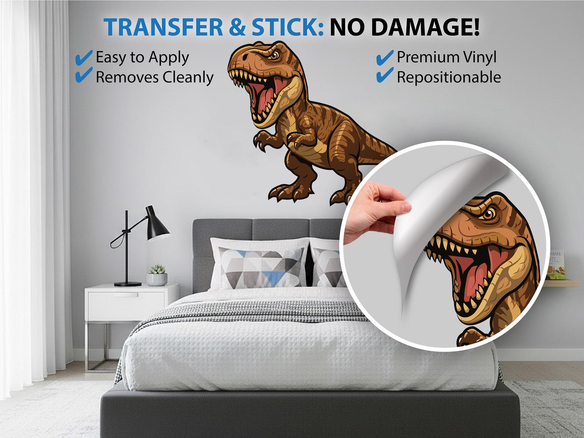 T-Rex Dinosaur Wall Decal, Dinosaur Wall Sticker for Kids Room, Jurassic Dinosaur Bedroom Decor, T-Rex Wall Art, Dinosaur Nursery Wall Decor