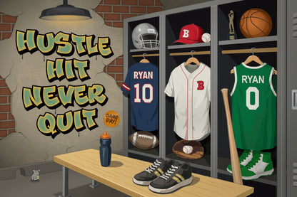 Inspirational Sports Locker Room Canvas