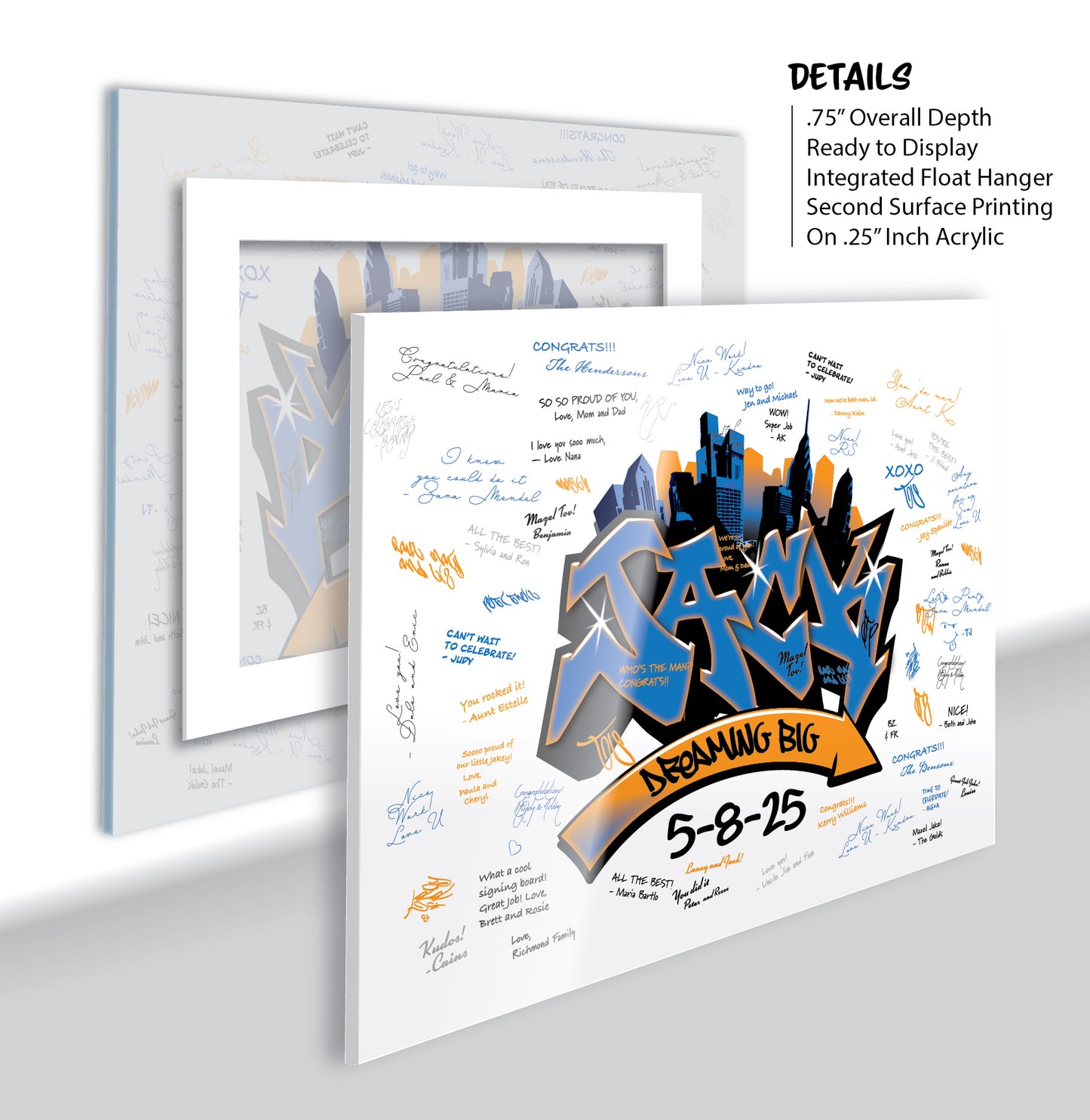 Graffiti City Acrylic Art Sign In Board