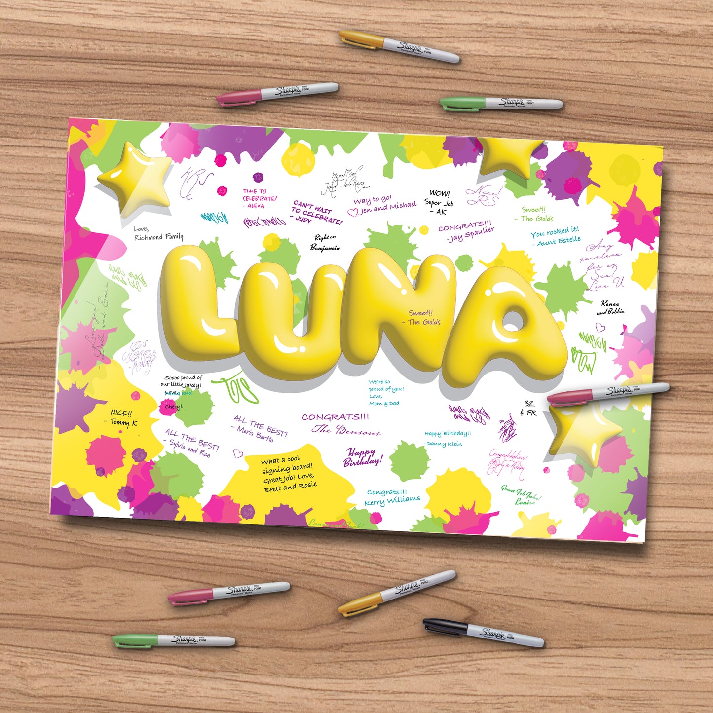 Balloon Bubble Type Birthday Sign In Board