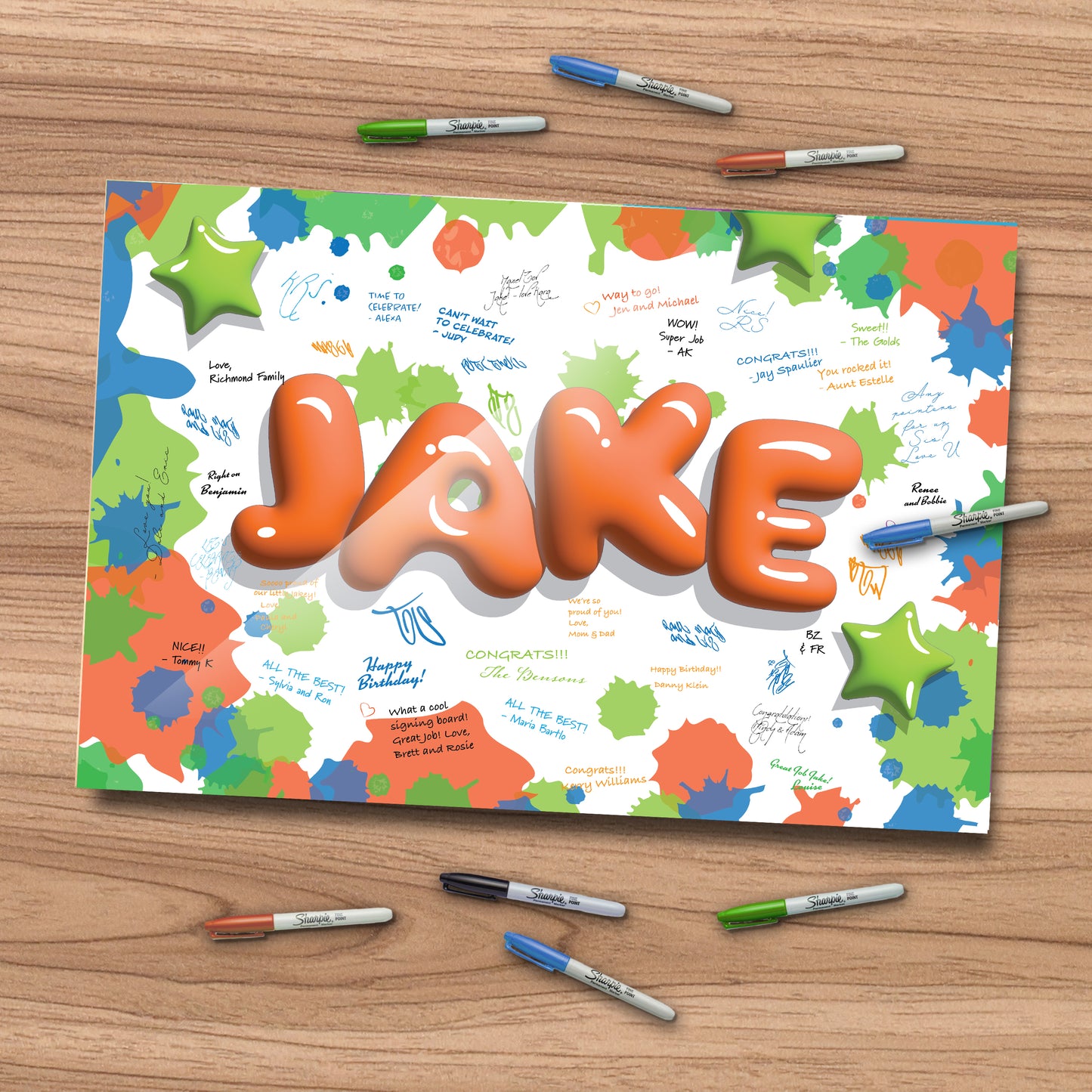 Balloon Bubble Type Birthday Sign In Board