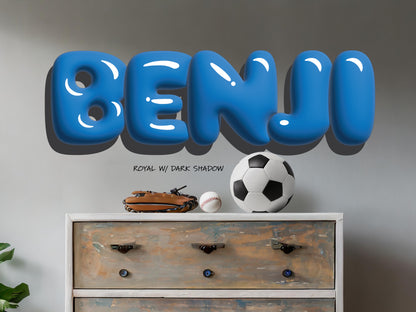 Personalized Bubble Name with 3D Shadow Effect