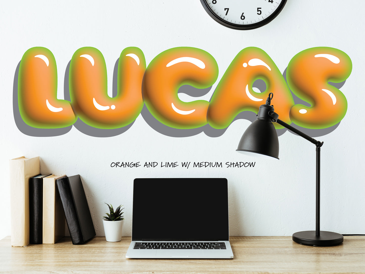 Personalized Bubble Name with 3D Shadow Effect