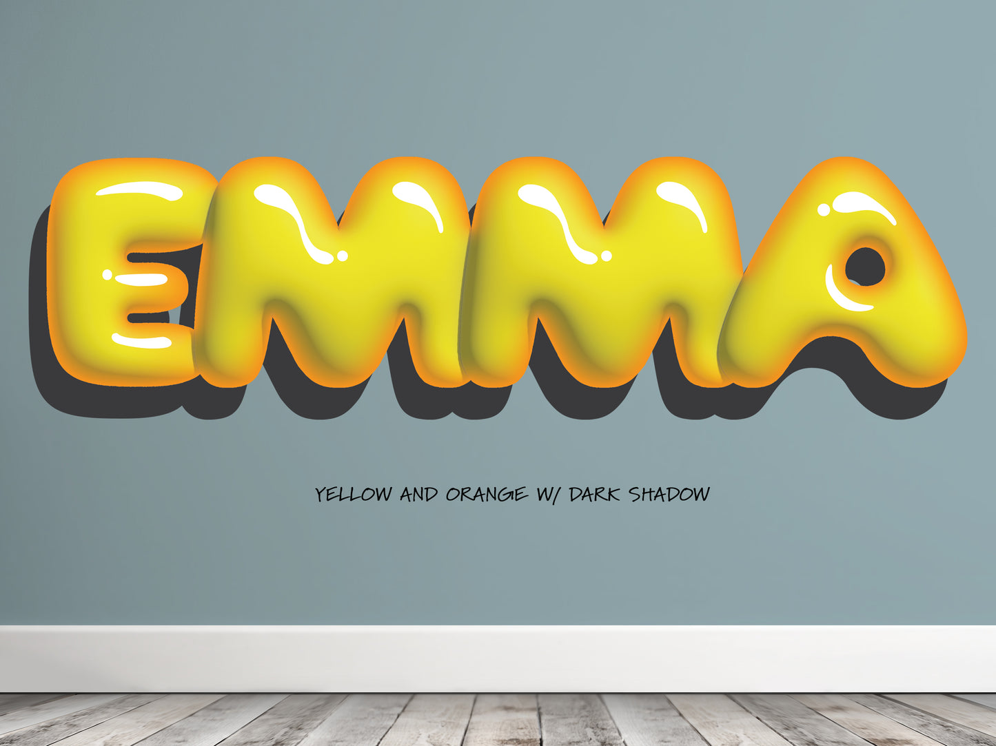 Personalized Bubble Name with 3D Shadow Effect