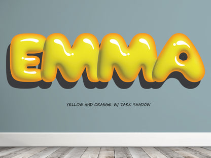 Personalized Bubble Name with 3D Shadow Effect