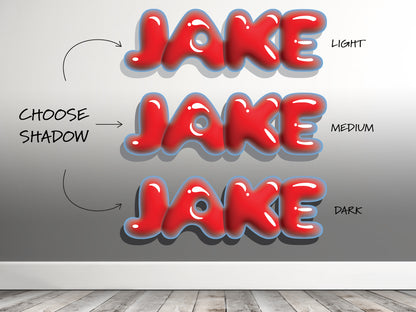 Personalized Bubble Name with 3D Shadow Effect