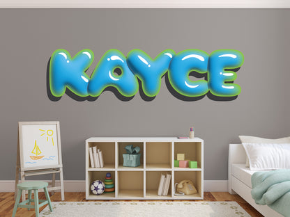 Personalized Bubble Name with 3D Shadow Effect