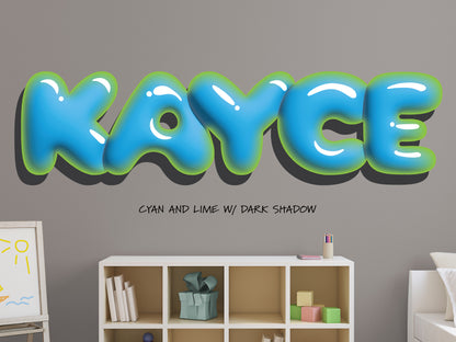 Personalized Bubble Name with 3D Shadow Effect