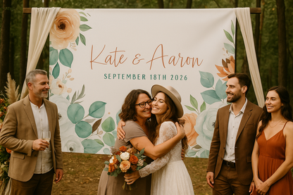 Bohemian Water Color Floral Wedding Banner