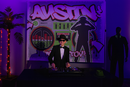 Custom Graffiti DJ Banner – Bar Mitzvah & Birthday Backdrop