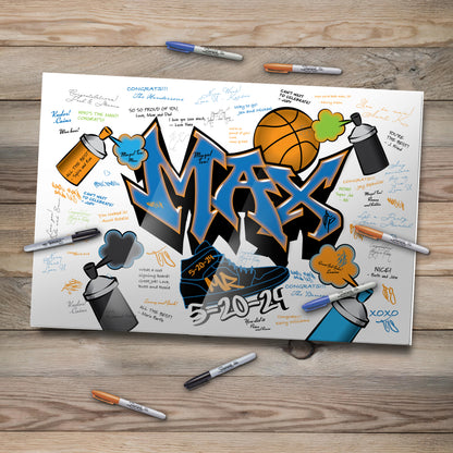 Graffiti Basketball Acrylic Art Sign In Board