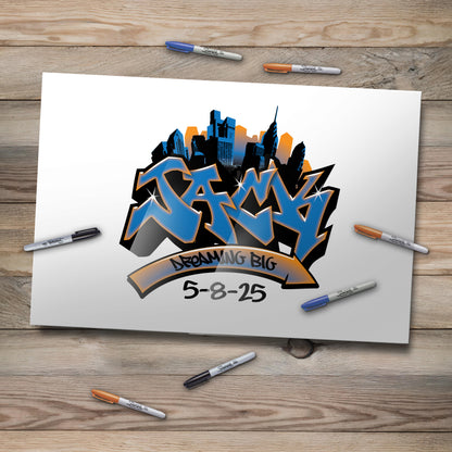 Graffiti City Acrylic Art Sign In Board
