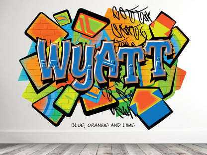 Personalized Vibrant Graffiti Name Wall Decal