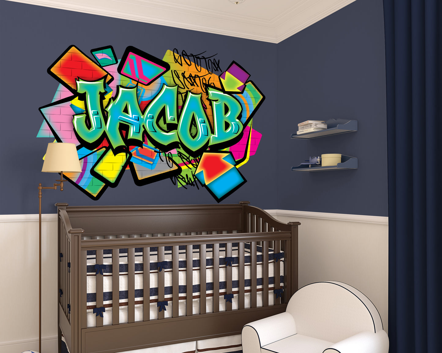 Personalized Vibrant Graffiti Name Wall Decal