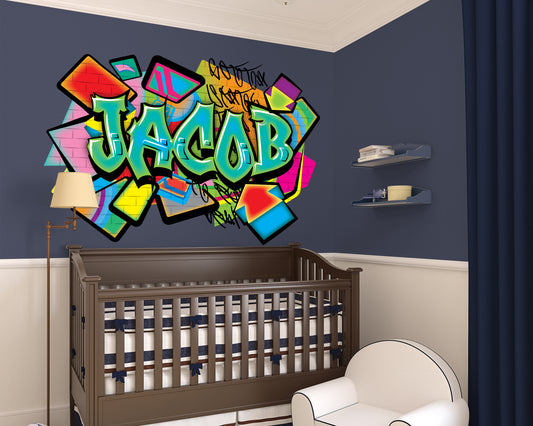 Personalized Vibrant Graffiti Name Wall Decal