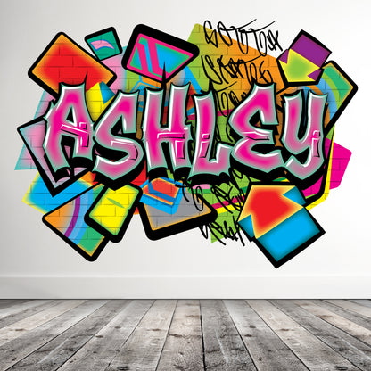 Personalized Vibrant Graffiti Name Wall Decal