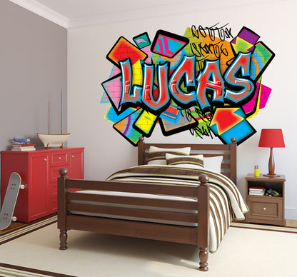 Personalized Vibrant Graffiti Name Wall Decal