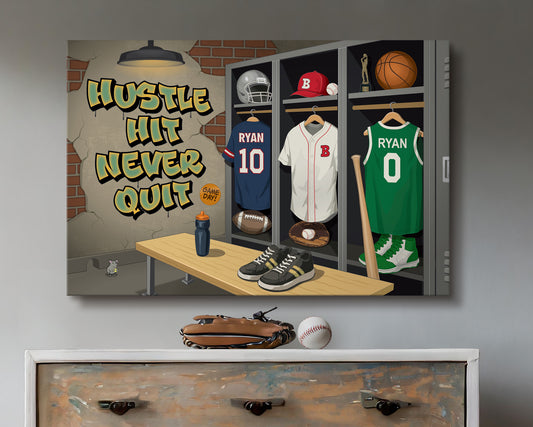 Inspirational Sports Locker Room Canvas