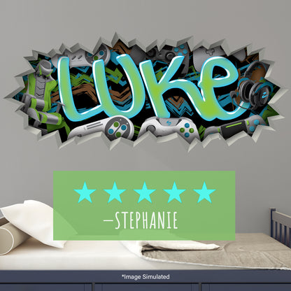 Gamer Name Decal Graffiti Wall Art
