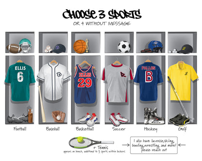 Personalized Sports Locker Room Canvas