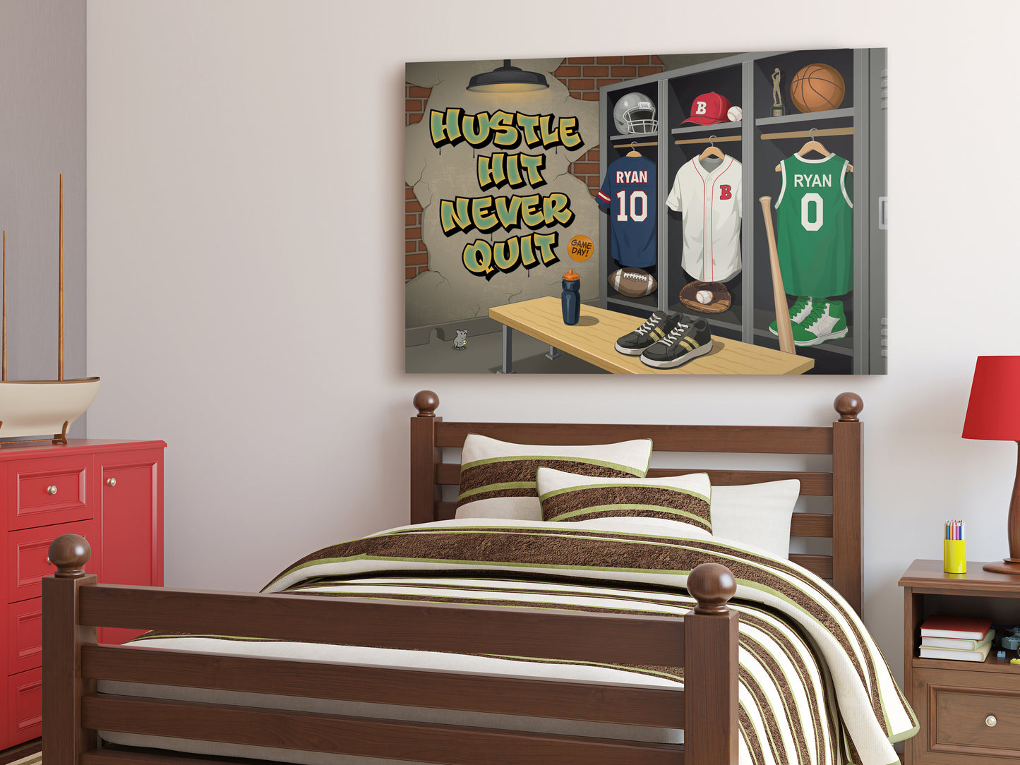 Inspirational Sports Locker Room Canvas