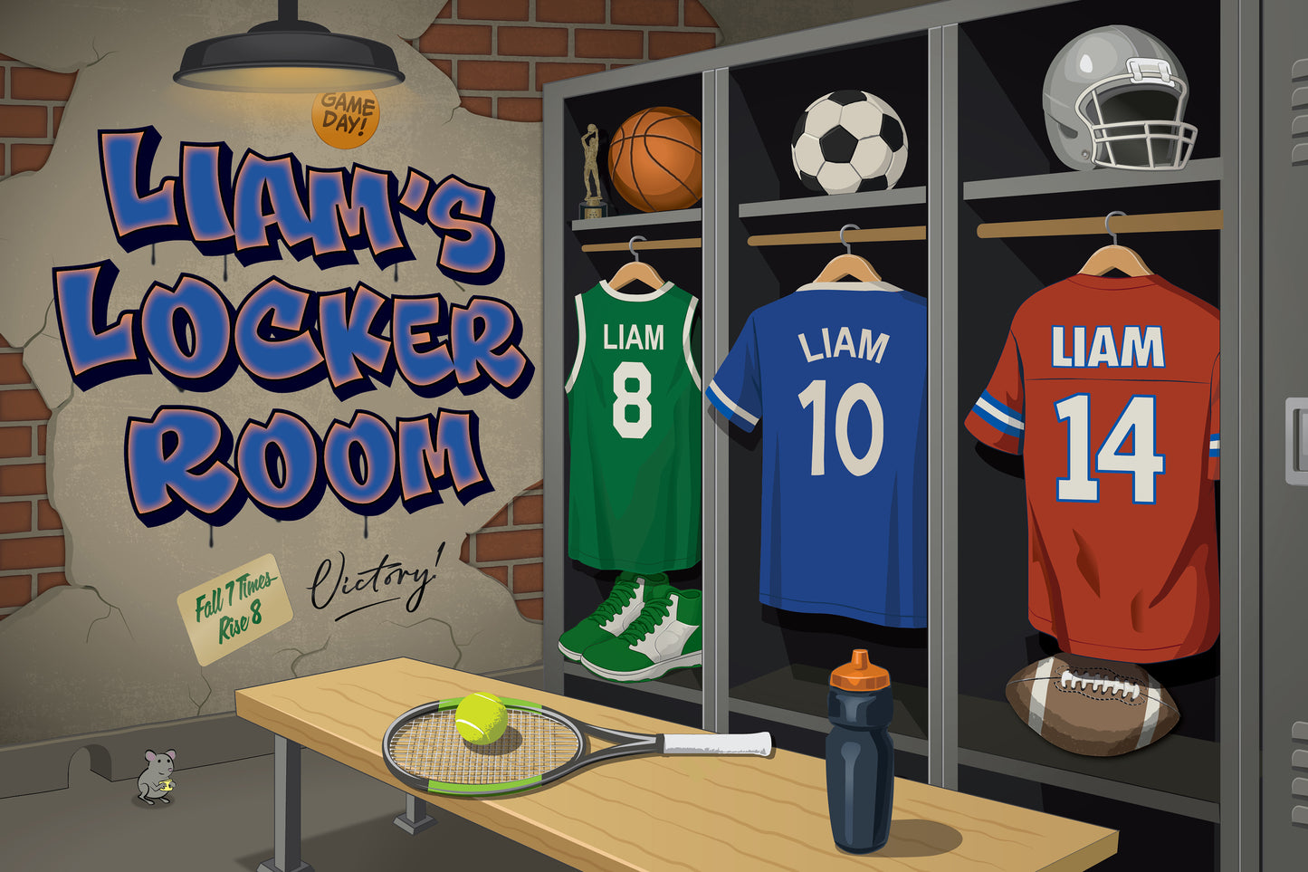 Inspirational Sports Locker Room Canvas