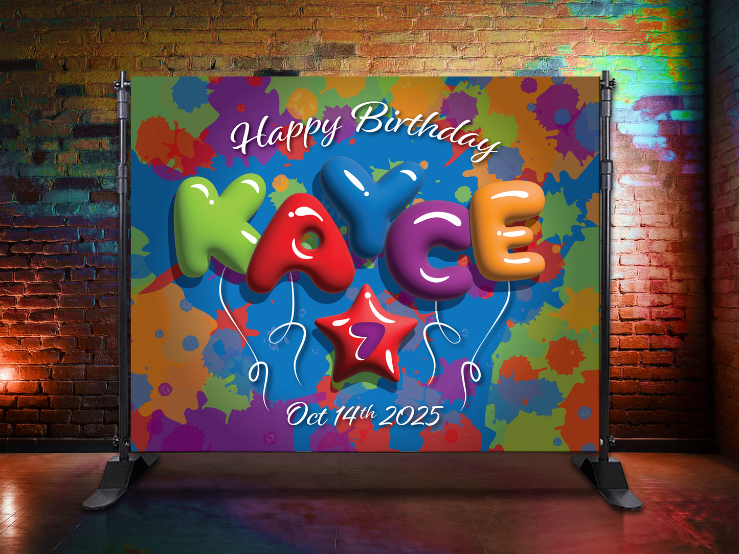 Bubble Type Balloon Theme Birthday Party Banner