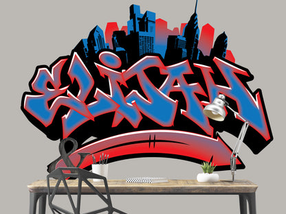 Personalized Graffiti Name City Decal