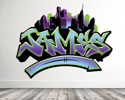 Personalized Graffiti Name City Decal