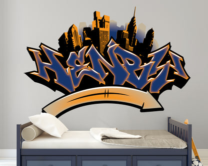 Personalized Graffiti Name City Decal