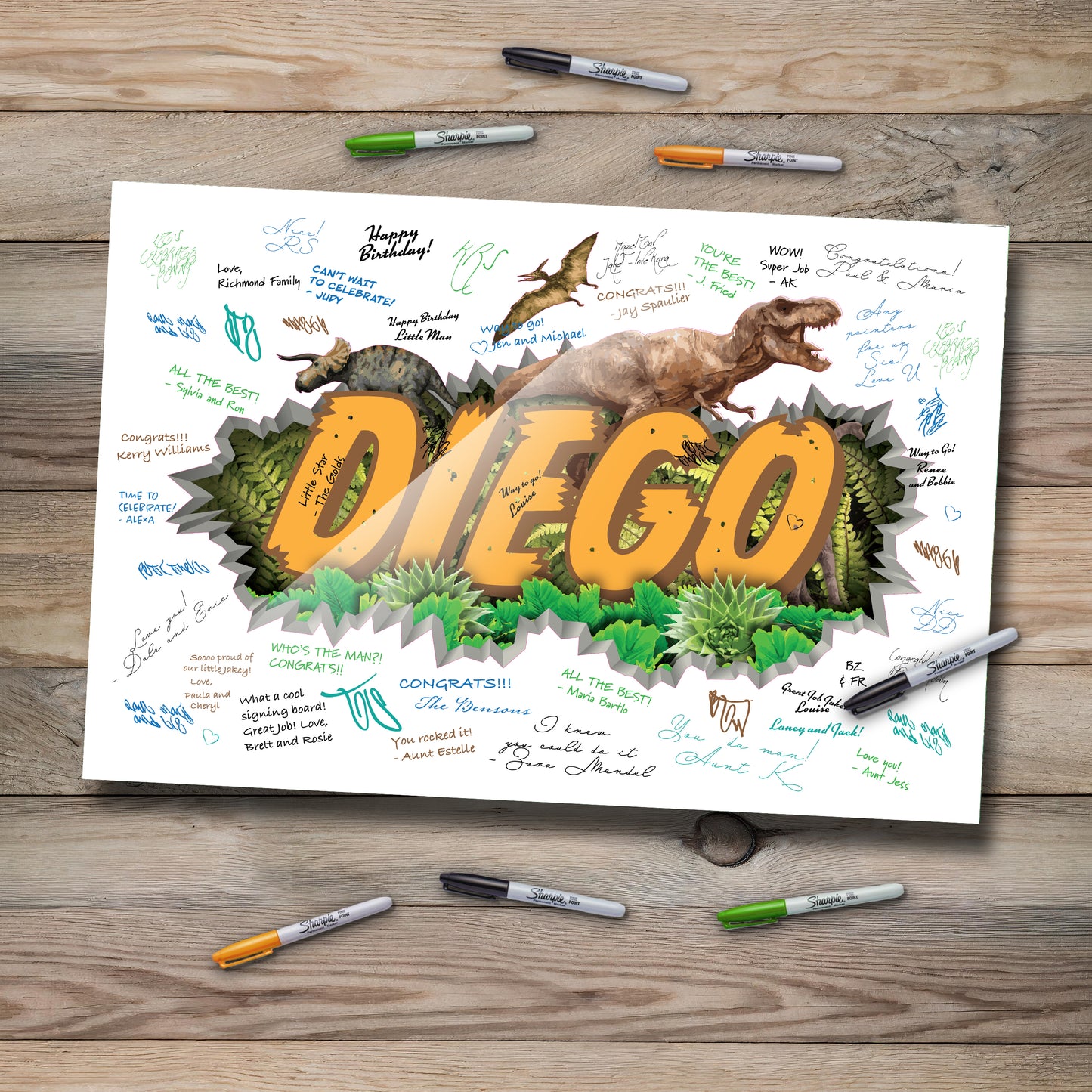 Dinosaur Acrylic Art Sign In Board