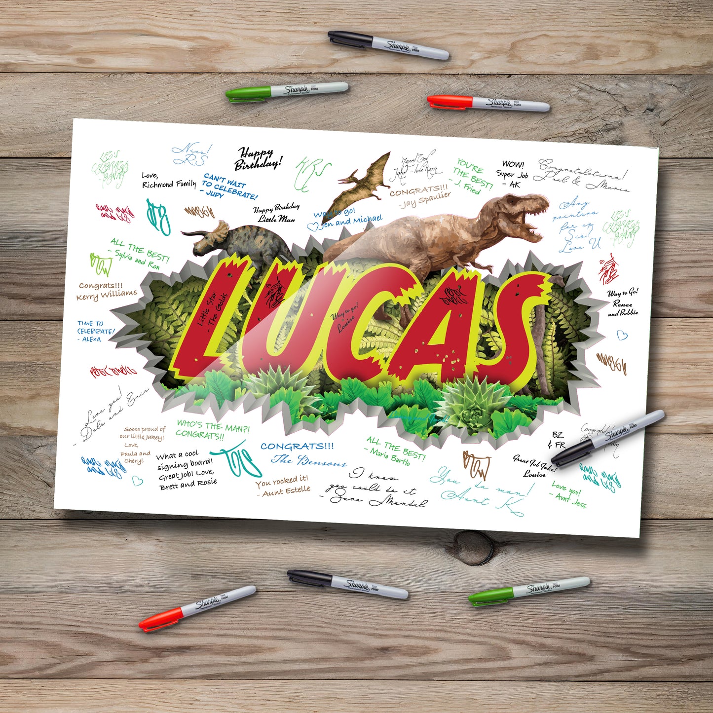 Dinosaur Acrylic Art Sign In Board