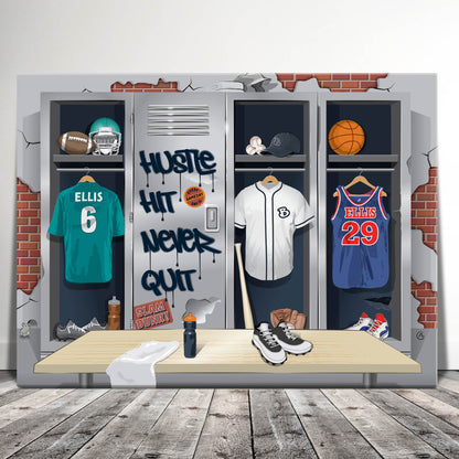 Personalized Sports Locker Room Canvas