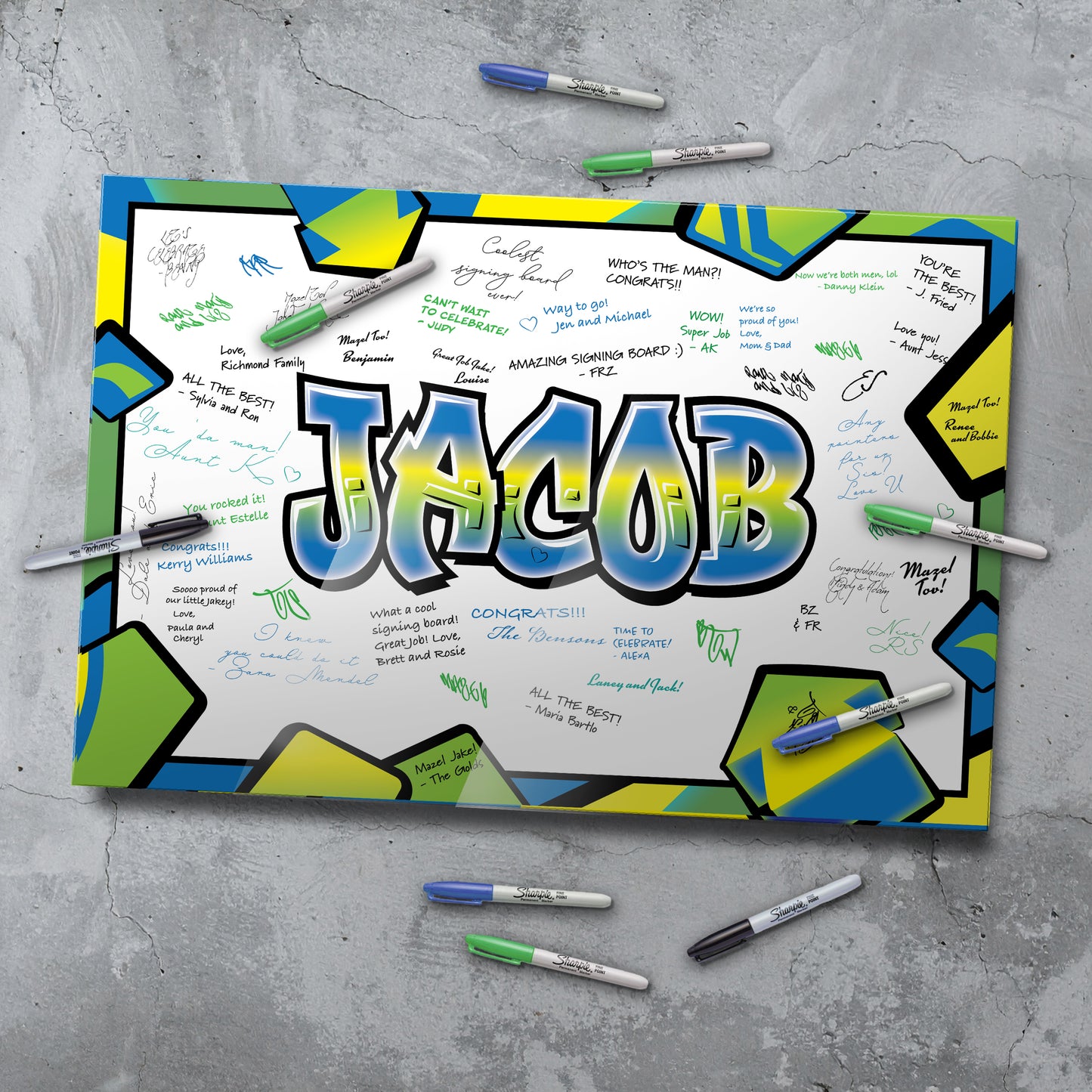 Graffiti Shapes Acrylic Art Sign In