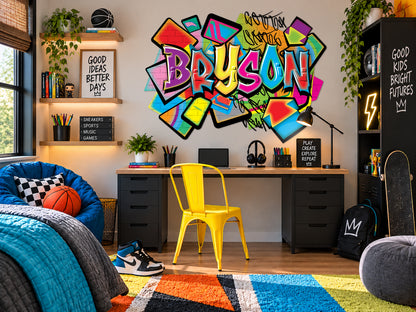Personalized Vibrant Graffiti Name Wall Decal