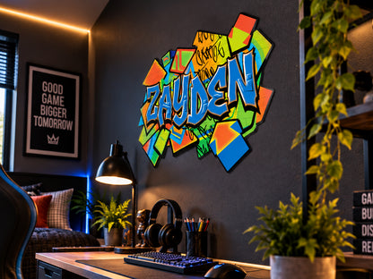 Personalized Vibrant Graffiti Name Wall Decal
