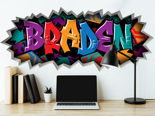 Personalized Colorful Graffiti Name Decal
