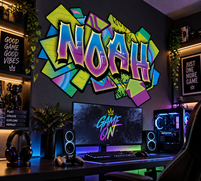 Personalized Vibrant Graffiti Name Wall Decal