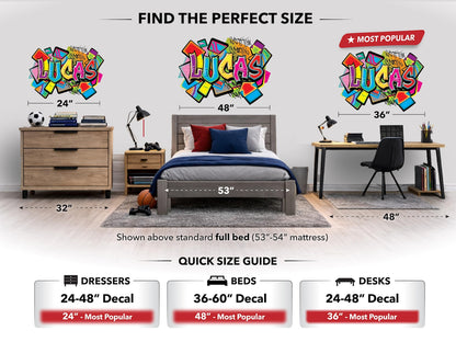 Personalized Vibrant Graffiti Name Wall Decal