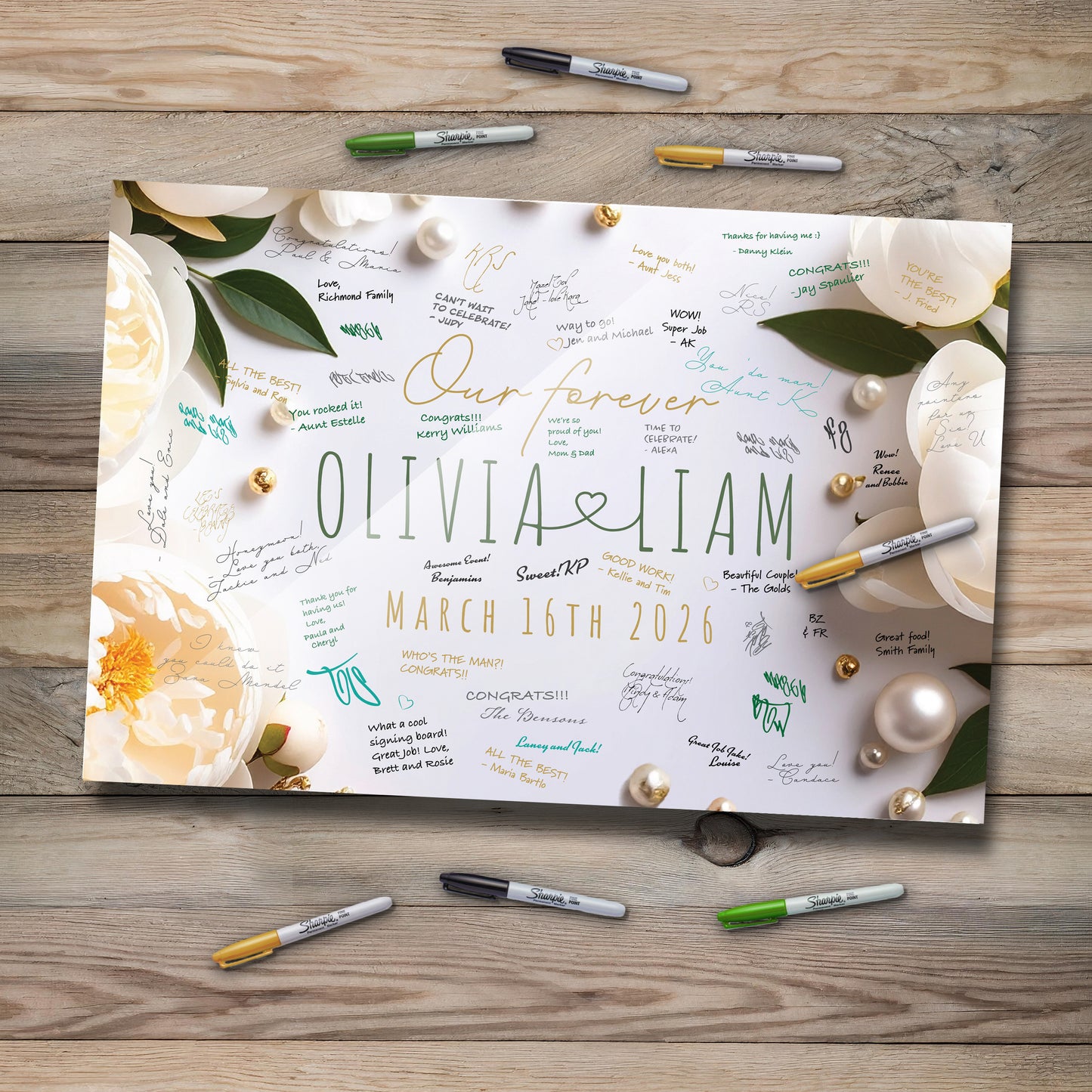 Wedding Floral A Event Sign In Board